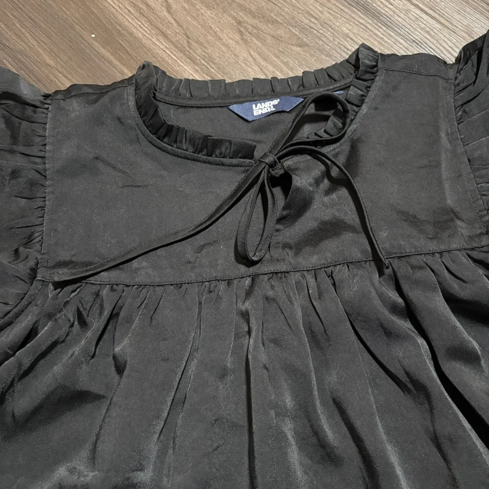 Lands' End Black Ruffled‎ Dress Children's